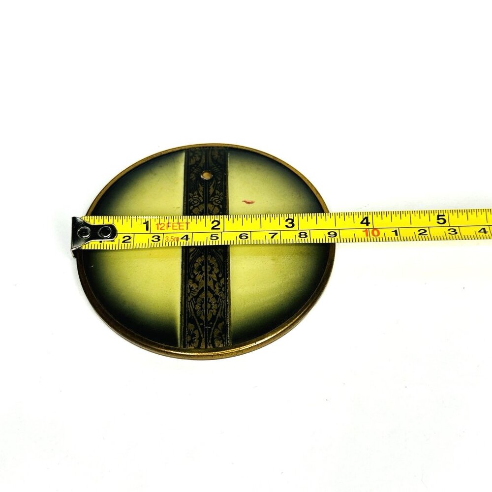 VTG 1930-40s Art Deco Vanity Mirror Set Catalin w/ Brass & Magnified Round - Picture 11 of 14